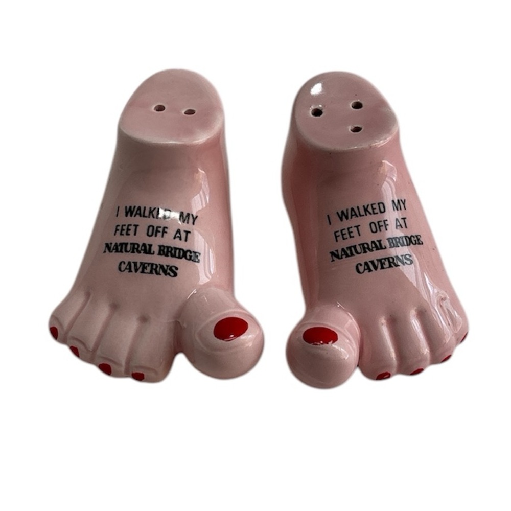 Feet Salt & Pepper Shakers - I Walked My Feet off At Natural Bridge Caverns